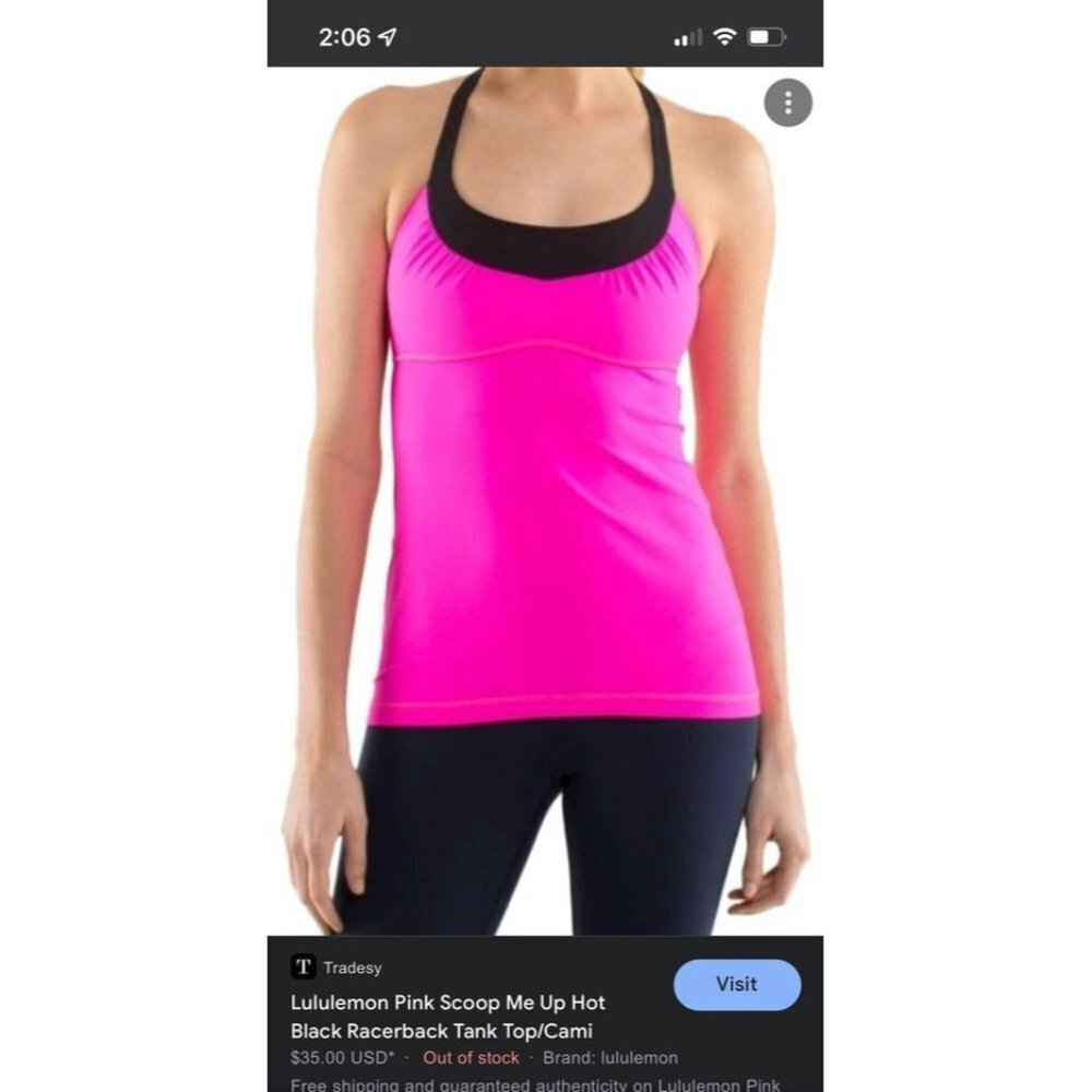 Lululemon athletica scoop me up hot pink tank top size 6